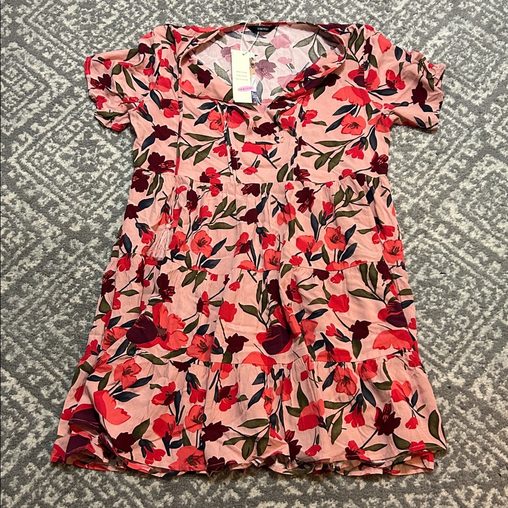 Floral Pink Midi Dress